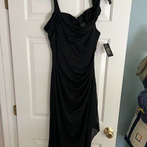 Alex Evening shoulder ruffle gown NWT